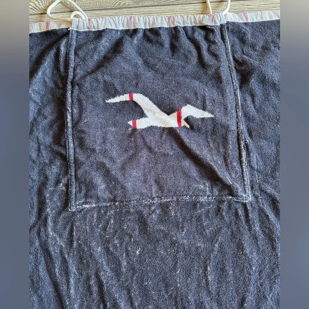 Rare Special Edition Hollister Backpack Beach Towel 59x30 White Red Blue. Cotton